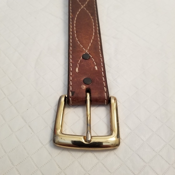 Genuine Leather Belt for Men Dress Causal 34 Stitch Pattern - Picture 2 of 5